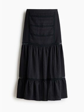 H&M Lace-Inset Maxi Skirt